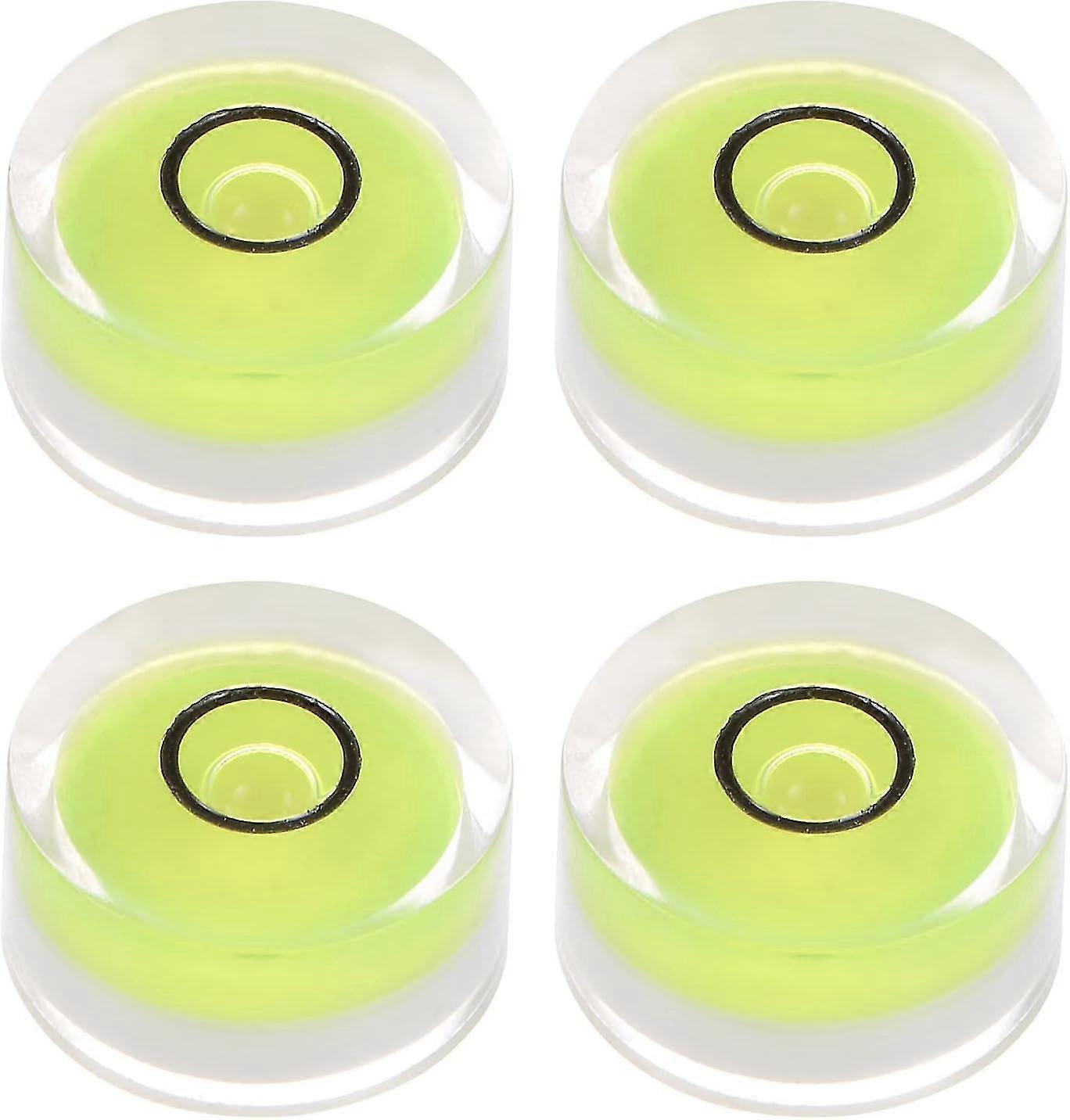 4pcs Round Bubble Level 18x9mm Mini Circular Bullseye Spirit Levels For Leveling Camera Tripod Telescope Workshop Turntable Pictures Frame, Lime