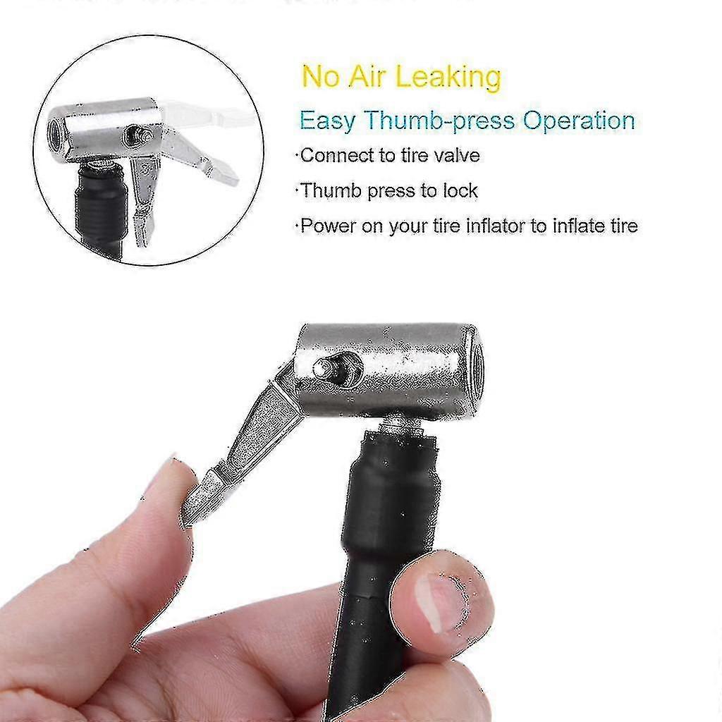 Tire Air Inflator Hose Adapter Twist Lock Connection Locking Air Chuck With Air Hose And Standard Tire Valve Fine Thread