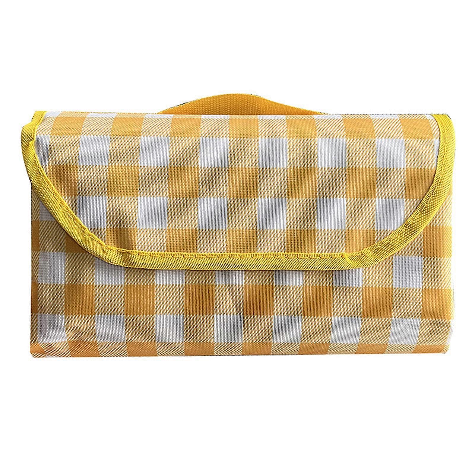 Portable Picnic Blanket Waterproof Moisture-proof Thickened Classic Plaid Rectangle Foldable Multipurpose Camping Mat Outdoor Supplies KAESI