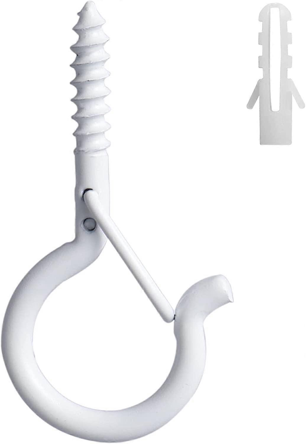 22Pc Lights Hanger Hooks Screw Hooks w/Safety Buckle Design(White)