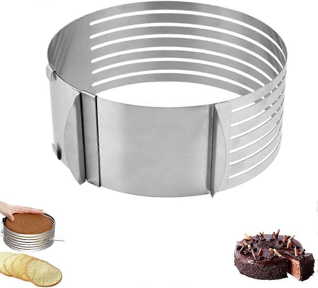 Cake Rings, Reusable Stainless Steel Adjustable Slicer Cake Ring