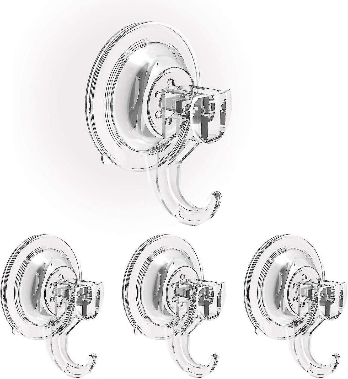 Pack Towel Hooks Suction Cup Wall Hooks Attach Hanging Transparent Reusable Waterproof Oilproof