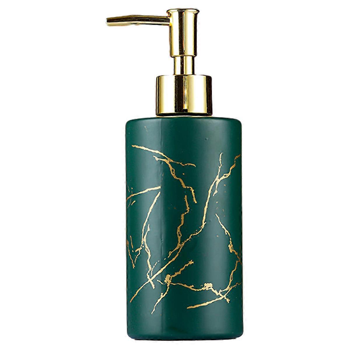 Hand soap box for bathroom and kitchen, cylindrical marbled resin refillable