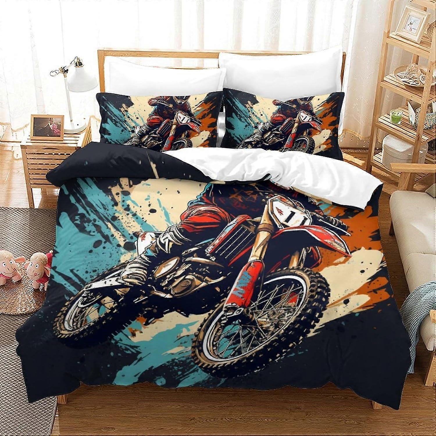 3D Bambi 3-teilige Bettwäsche Bettbezug Set Jungen Bettbezug Set Weiche Mikrofaser Thema Tagesdecke (135*200 CM)