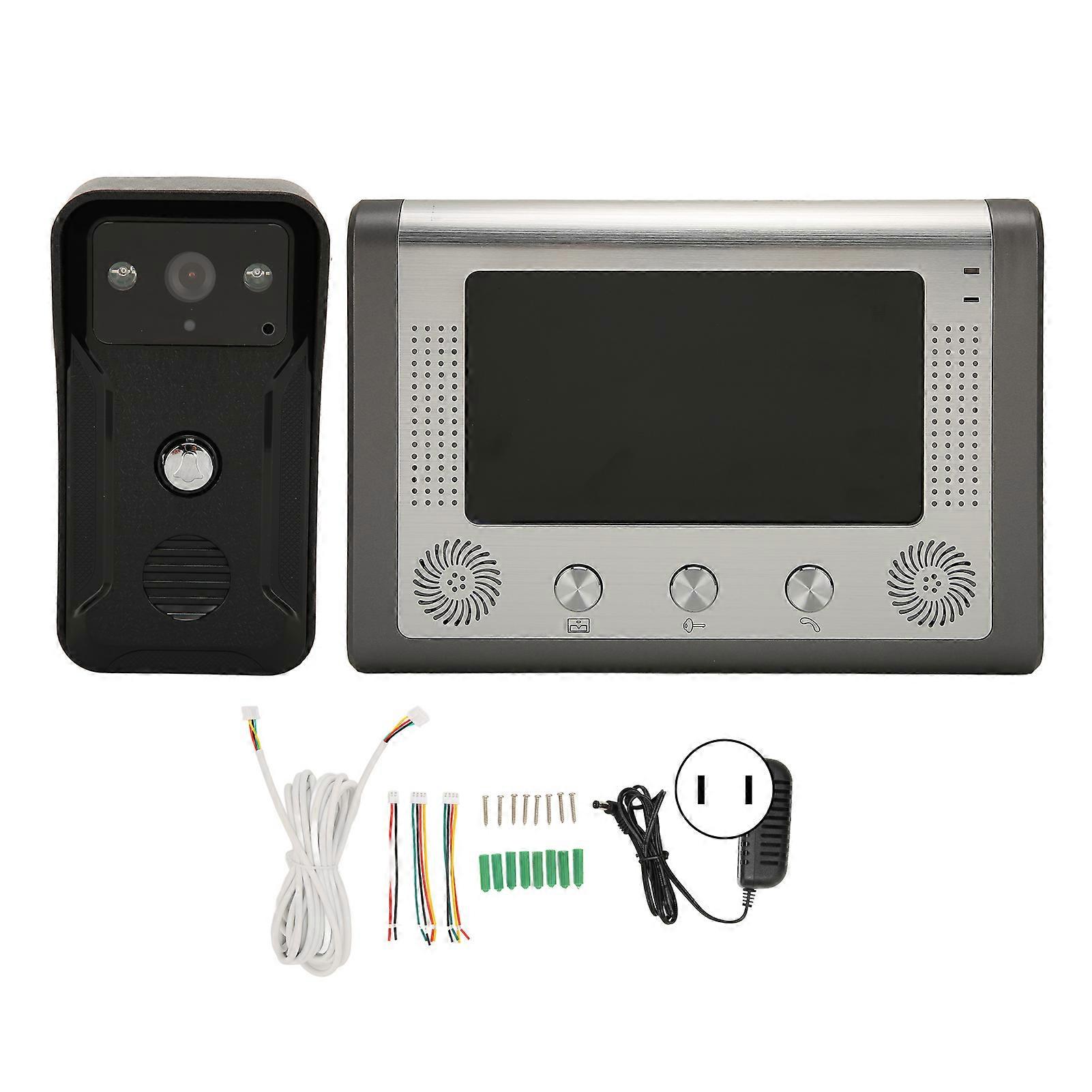 7inch Video Door Phone Doorbell with Night Vision Infrared Camera Hands Free Intercom Adjustable Video Doorphone 100?240V US Plug