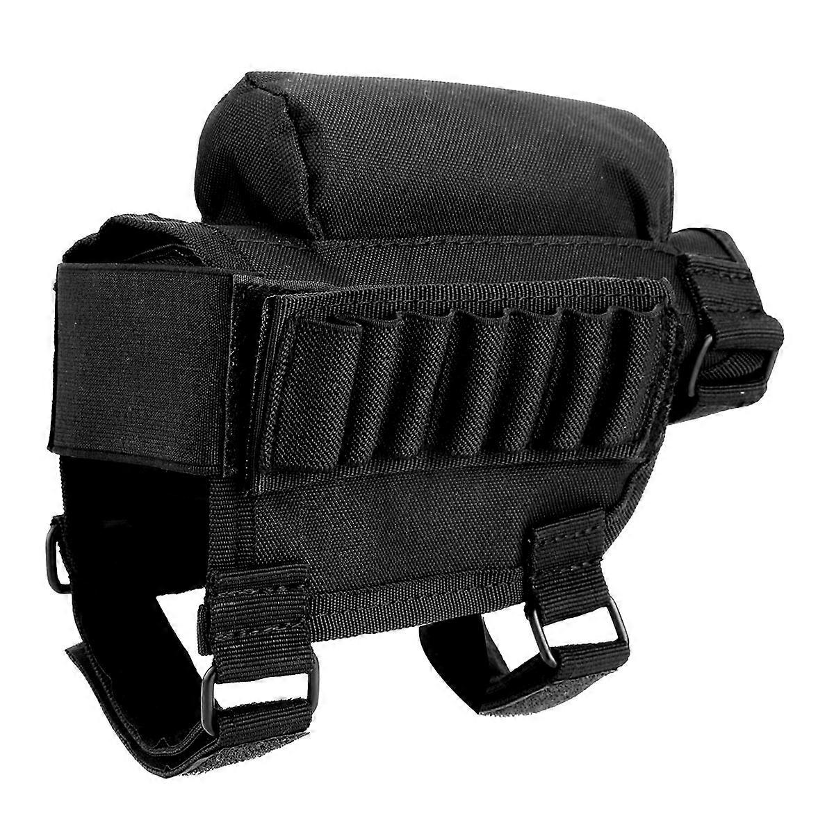 Buttstock Pouch Cheek Rest Pad Shell For Hunting Shotgun & Rifle (Black)