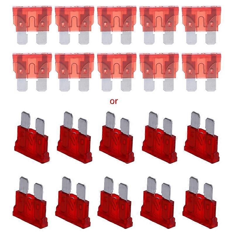 Νέο 10Pcs λεπίδα θρυαλλίδων πρότυπο 10AMP κόκκινο 10A επίπεδη θρυαλλίδα αυτοκίνητο μοτοσικλέτας ποδήλατο ποδήλατο Van Auto