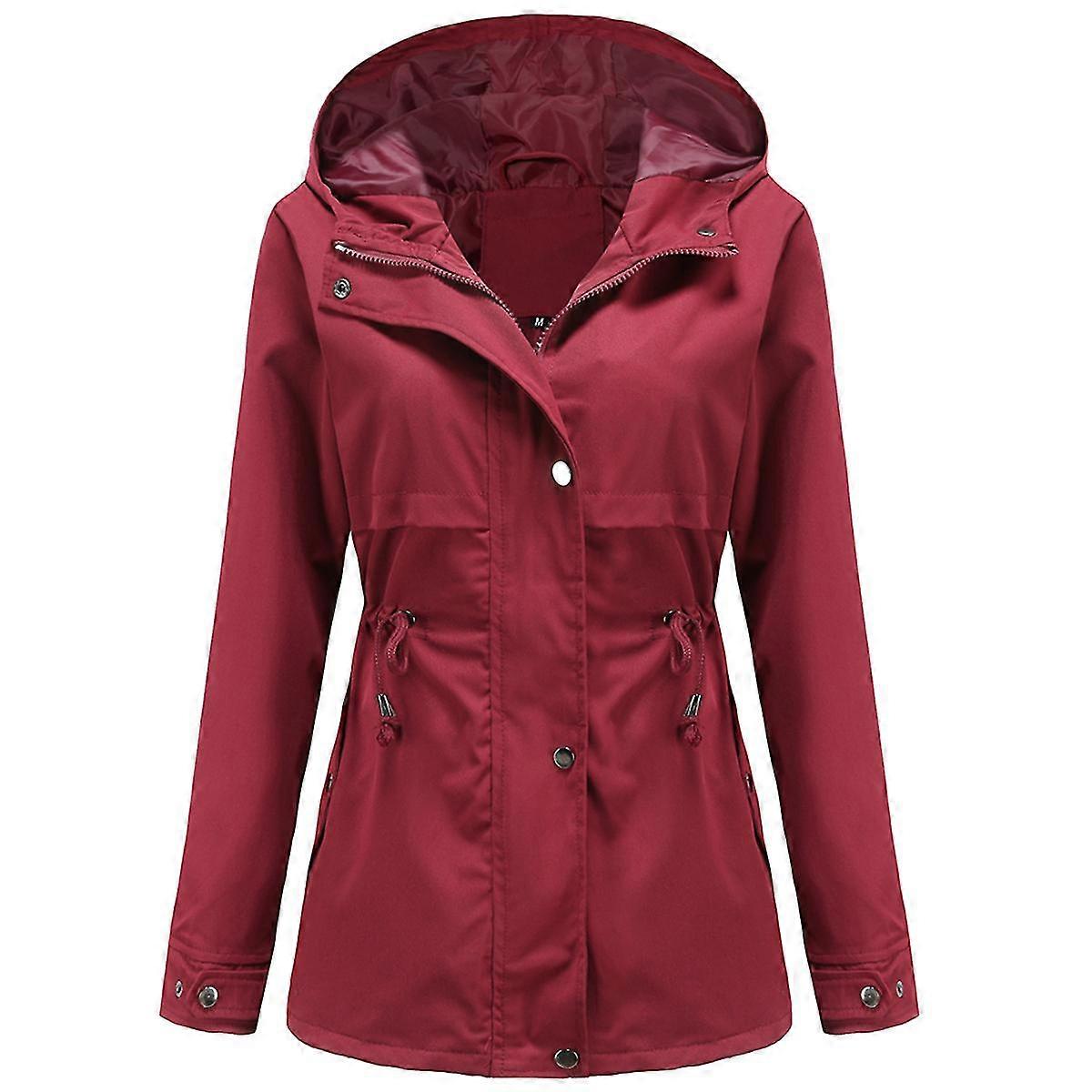 Allthemen Womens Hooded Large Size Solid Color Mid Length Thick Jacket