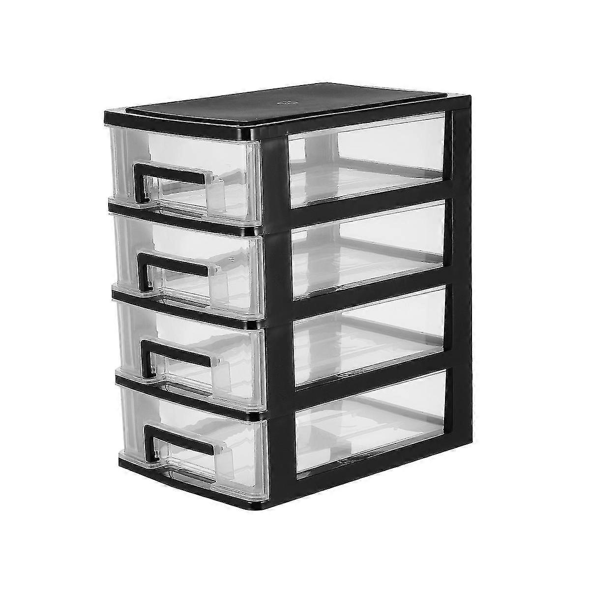 Strong Plastic 4 Drawer Mini Tower Storage Unit Home/office/bedroom Cabinet