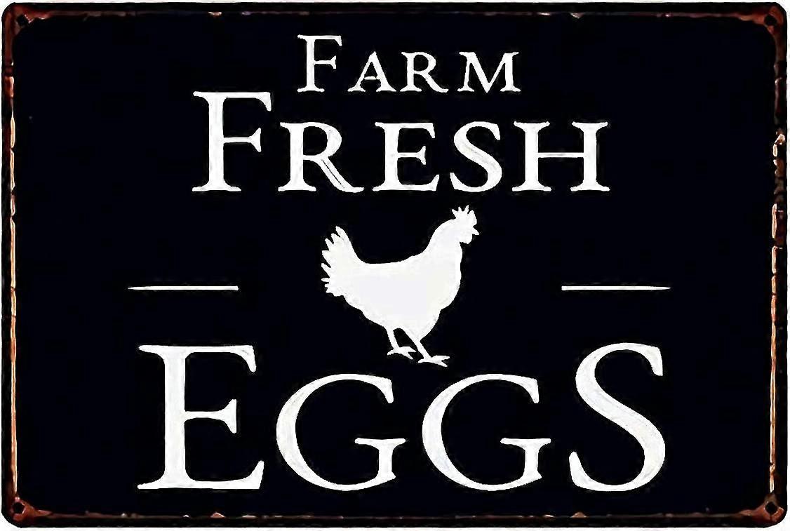 Vintage Tin Poster Chicken Crossing Farm Fresh Eggs Metal Tin Sign 8x12 polegadas OU 12x16 polegadas Retro Art