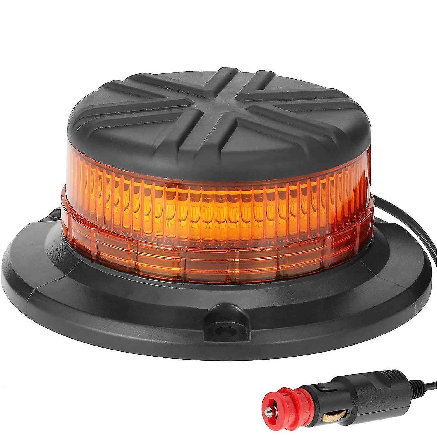 Magnetic Led Strobe Light,LED 12/24V Magnetic 3Flashing Modes Strobe Beacon Flashing Amber Emergency Warning Lights for Excavator,LED Orange Rotation 