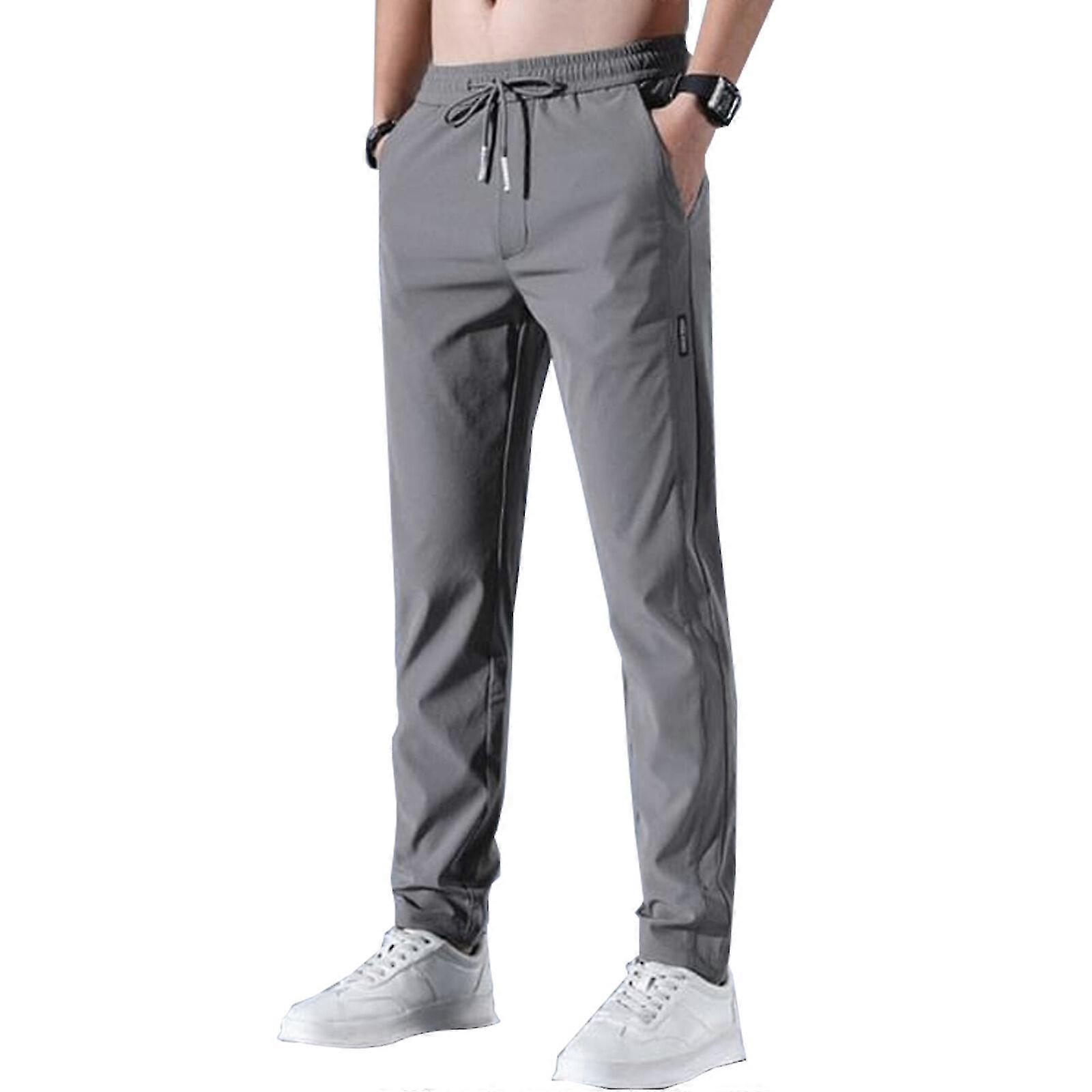 Couleur unie Hommes Séchage rapide Pantalon à séchage rapide pour hommes Pantalon extensible Mince Séchage rapide Taille moyenne Lâche
