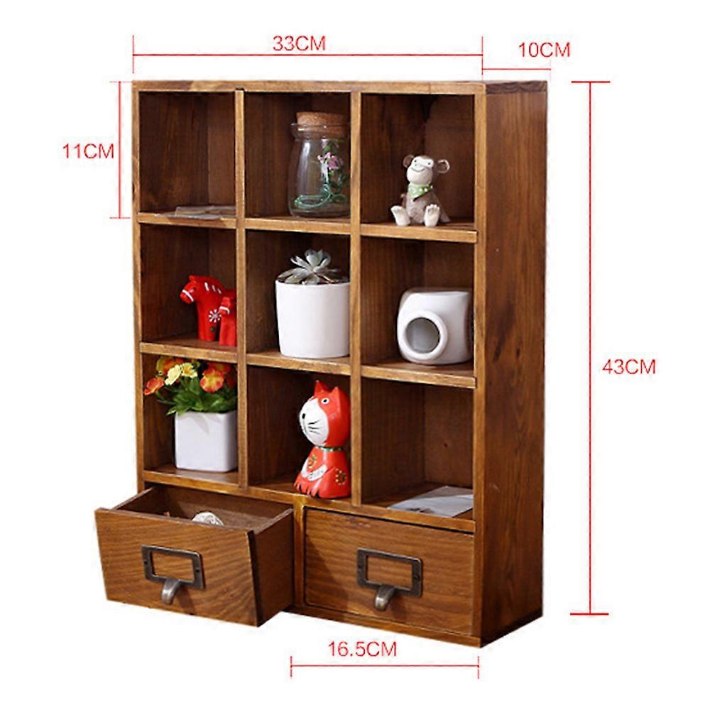 Retro Multi-color Wooden Storage Cabinet 3 Drawer Type