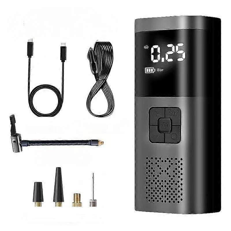 nice Car Tire Inflator, Powerful Portable Corded Air Compressor with LED Light, Mini Car Compressor Car Accessories for Men with Pressure Gauge for Ca