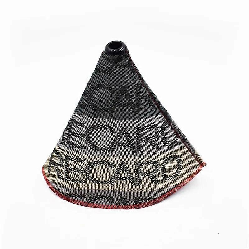 Universal jdm Bride Style RECARO High Quality Hyper Fabric Shifter Boot Shift Knob Cover Collars With Red Stitching