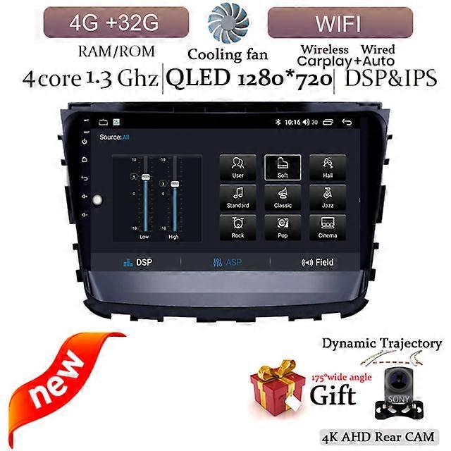 10" Android 12 Car Radio Video Player For SsangYong Rexton 2019 Auto Multimedia GPS Stereo Carplay 4G Rear View No DVD