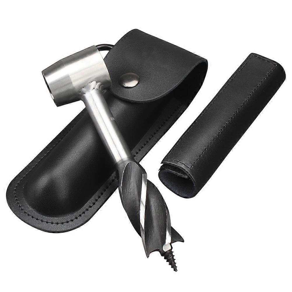 Durable Manual Auger Hand Auger Wrench Wood Drill Bit Peg Hole Maker Multitool Outdoor Camping Tools With Storage Cover