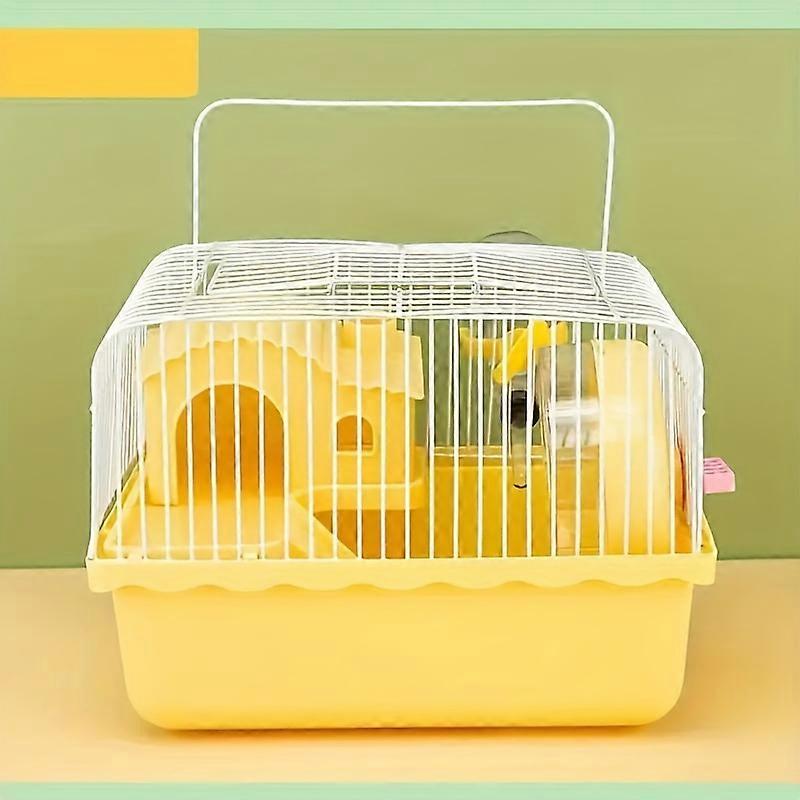 Majestic Double-Level Luxury Hamster Castle Cage - Loaded with Accessories, Portable with Carry Handle, Spacious for Happy Rodents, Ensuring Easy Clea