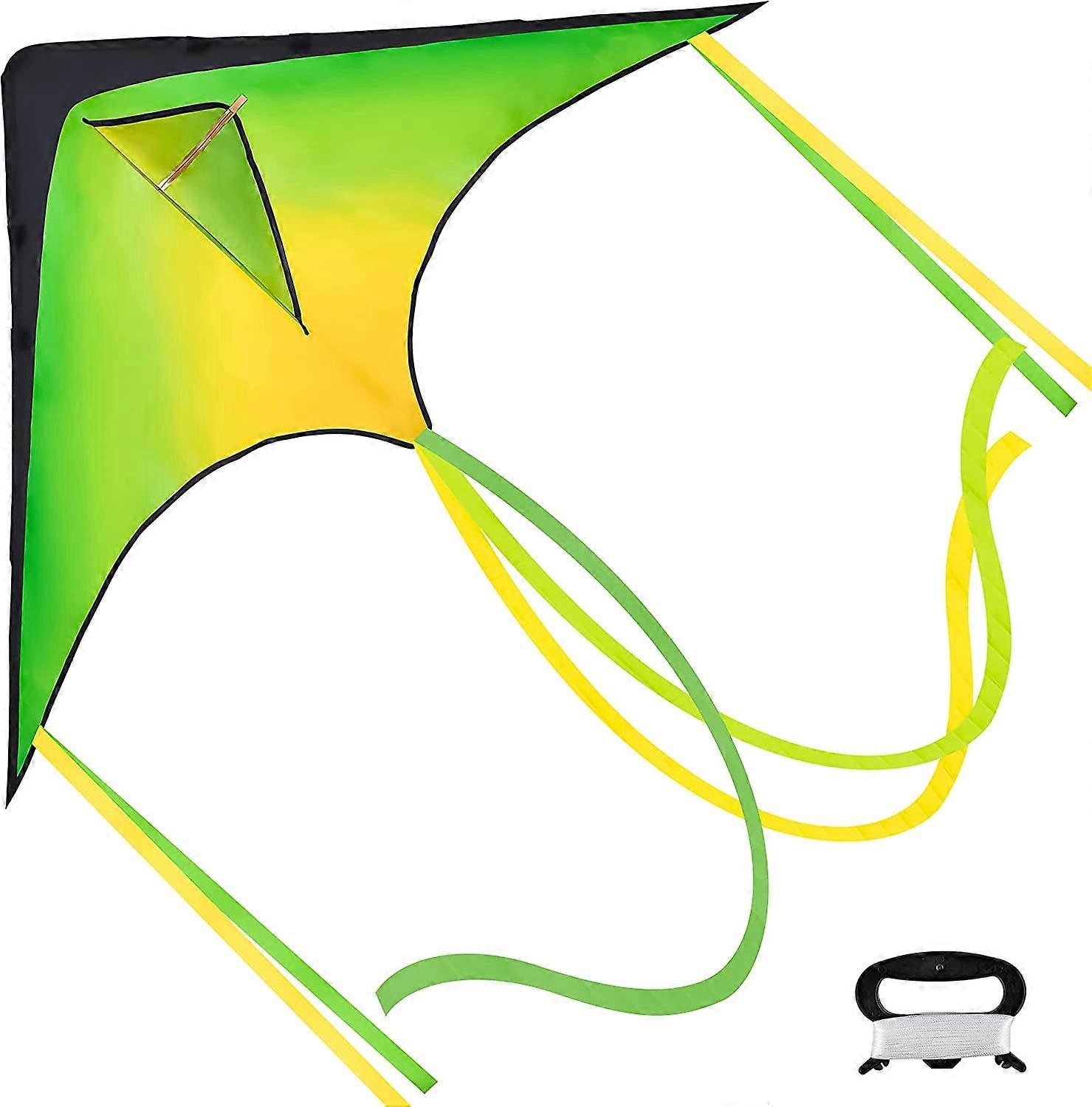Multi Packs Large Delta Kite Orange, Green and Purple, Easy to Fly Huge Kites for Kids and Adults with 262.5 ft Kite String, Large Delta Beach Kite fo