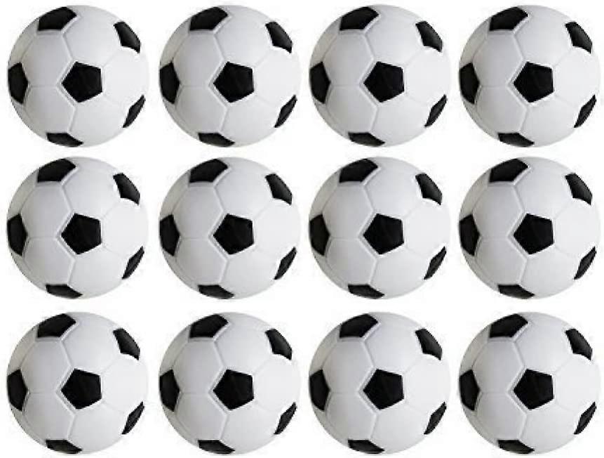 Tischkicker Ersatz Mini Schwarz-Weißer Fußball - 12er-Set