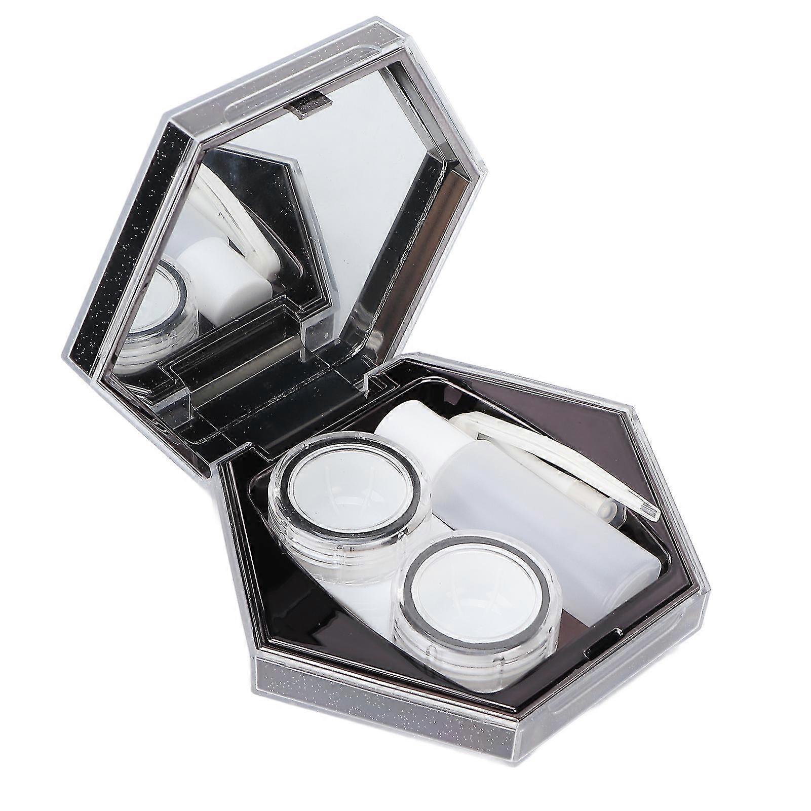 Contact Lens Travel Case Kit with Portable Box, Solution Bottle, Little Tweezers, and Remover Stick