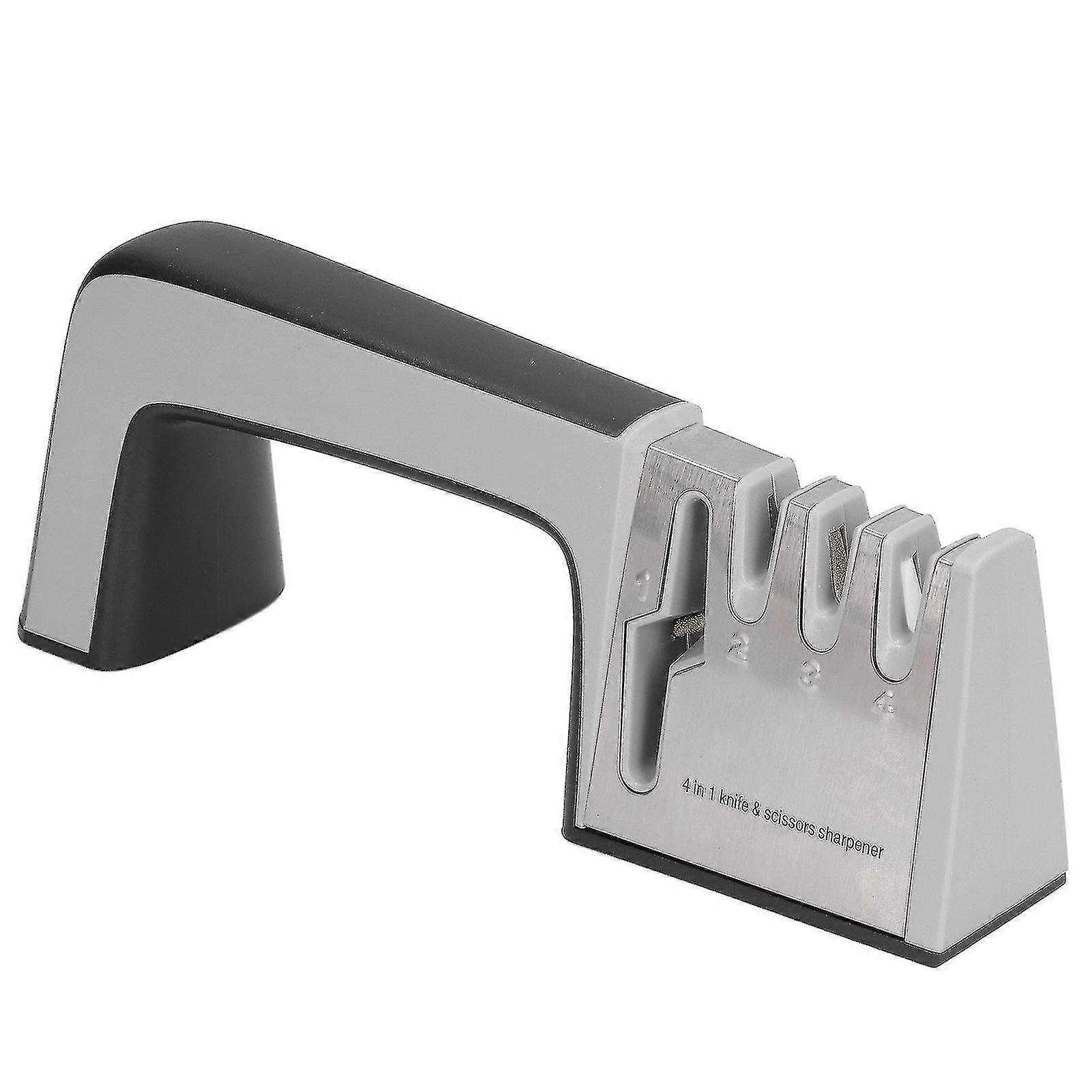 4 Head Knife Sharpener - Fast, Safe, and Comfortable Kitchen Gadgets for Knives and Scissors with Skid Resistance