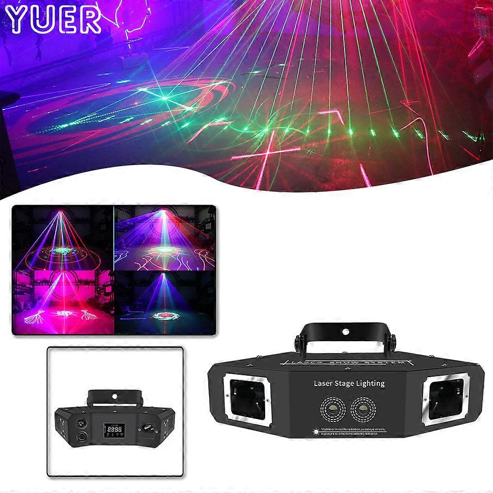 RGB laser scene effekt lys DMX512 11CH Musikk Fest Dansegulv Lydkontroll DJ Disco Scene Bryllup Innendørs Bar Nattklubb