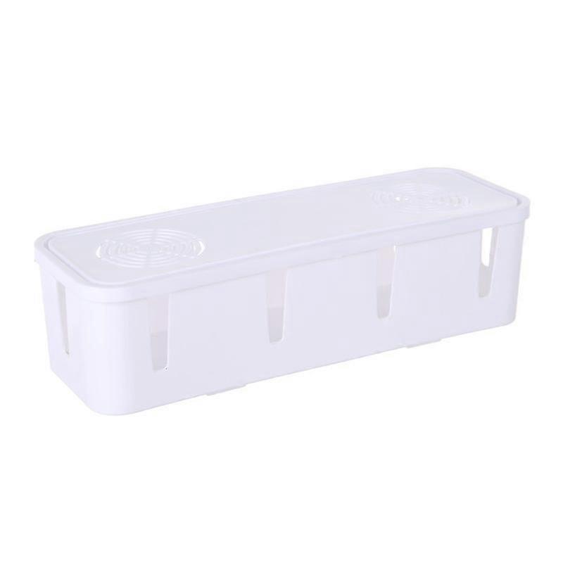 Auspicious-cable Storage Box Case Wire Cable Management Socket Safety Storage Organizer(white)