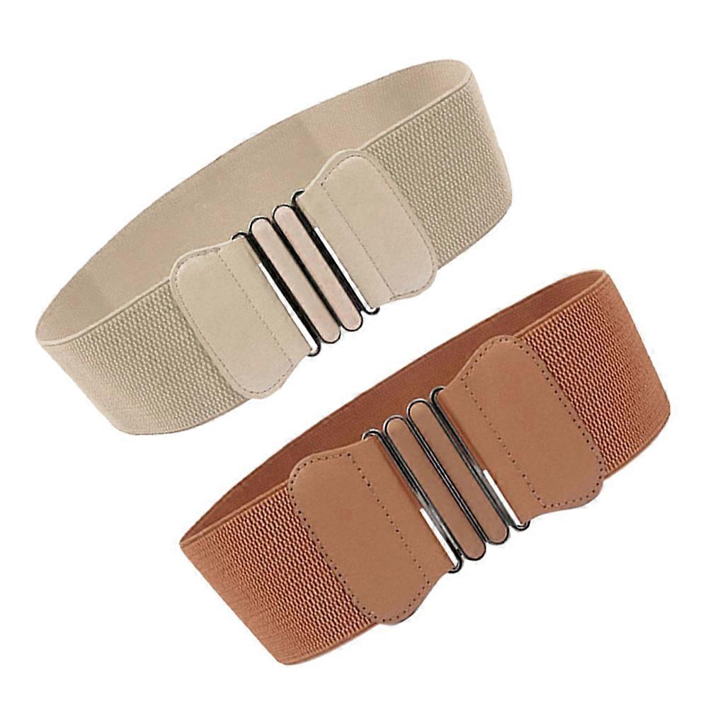 2PCS mode large élastique extensible corset ceinture