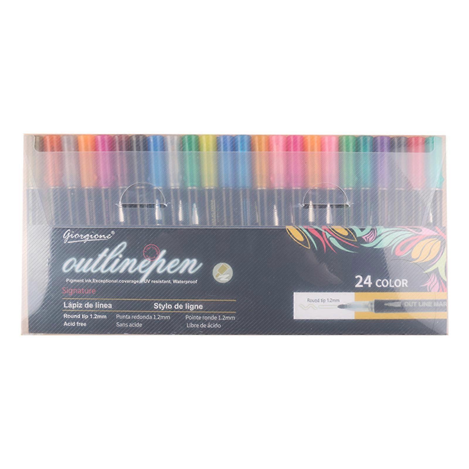Double Line Outline Pen Metal Color Dream Flash Double Color Marker Fluorescent Pen