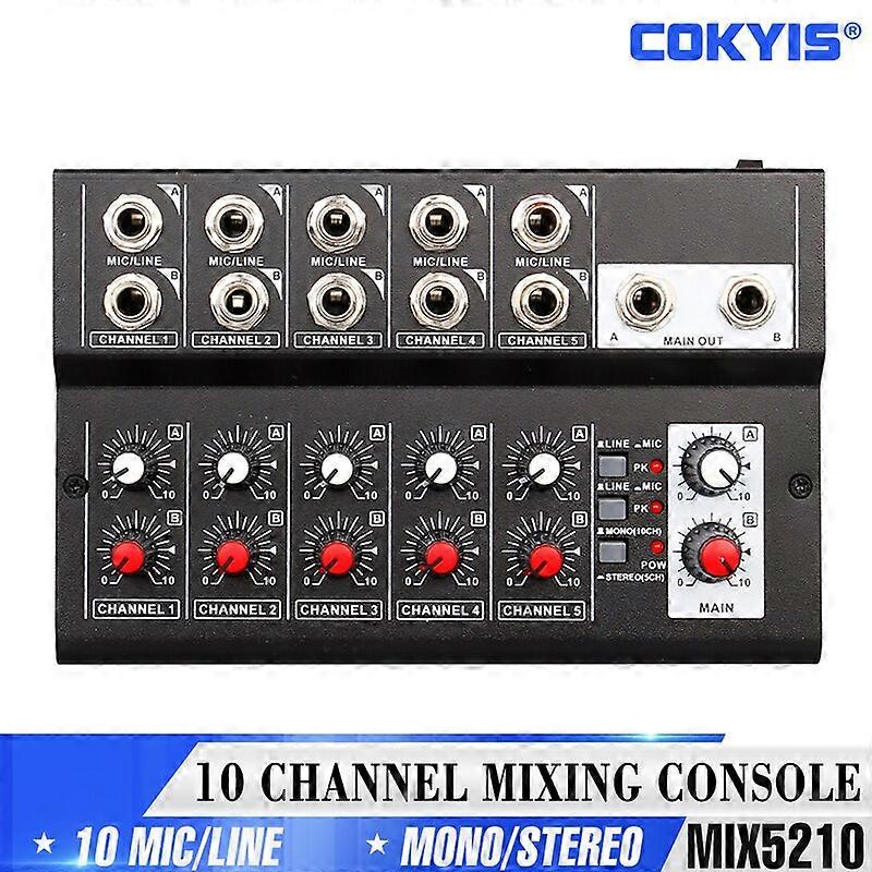 MIX5210 10-Channel Mixing Console Digital  Mixer Stereo for Recording DJ Network Live Broadcast Karaoke mixer  Audio Components