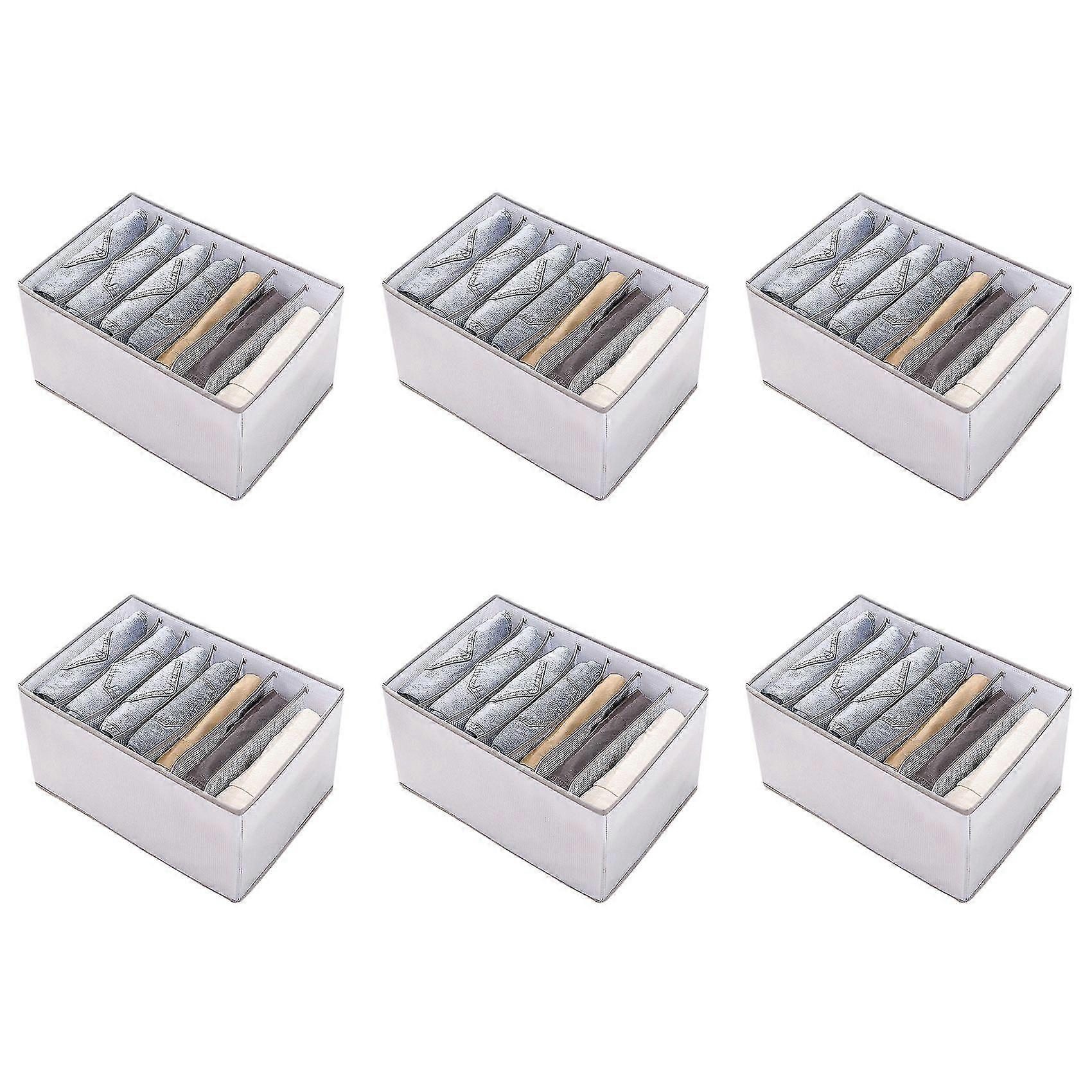 Pp Wardrobe Clothes Organizer Jeans Compartment Storage Box, Gray, L
