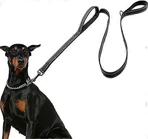 Large Dog Leash, 1.4m Double Handle No Pull Heavy Duty Strong Nylon Dog Leash. Dog training large and medium-sized rope walking training reflective de
