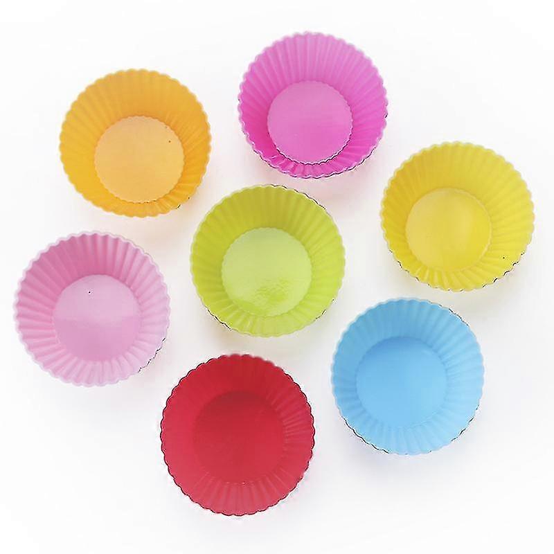 20pcs Silicone Cupcake Liners Reusable Silicone Baking Cups Nonstick Muffin Liners Random Color