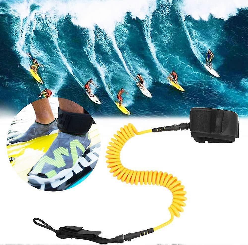 Surfboard Leash, 10ft TPU Paddle Board Ankle Strap Coiled Bodyboard Leash Stand Up Paddle Board Spri