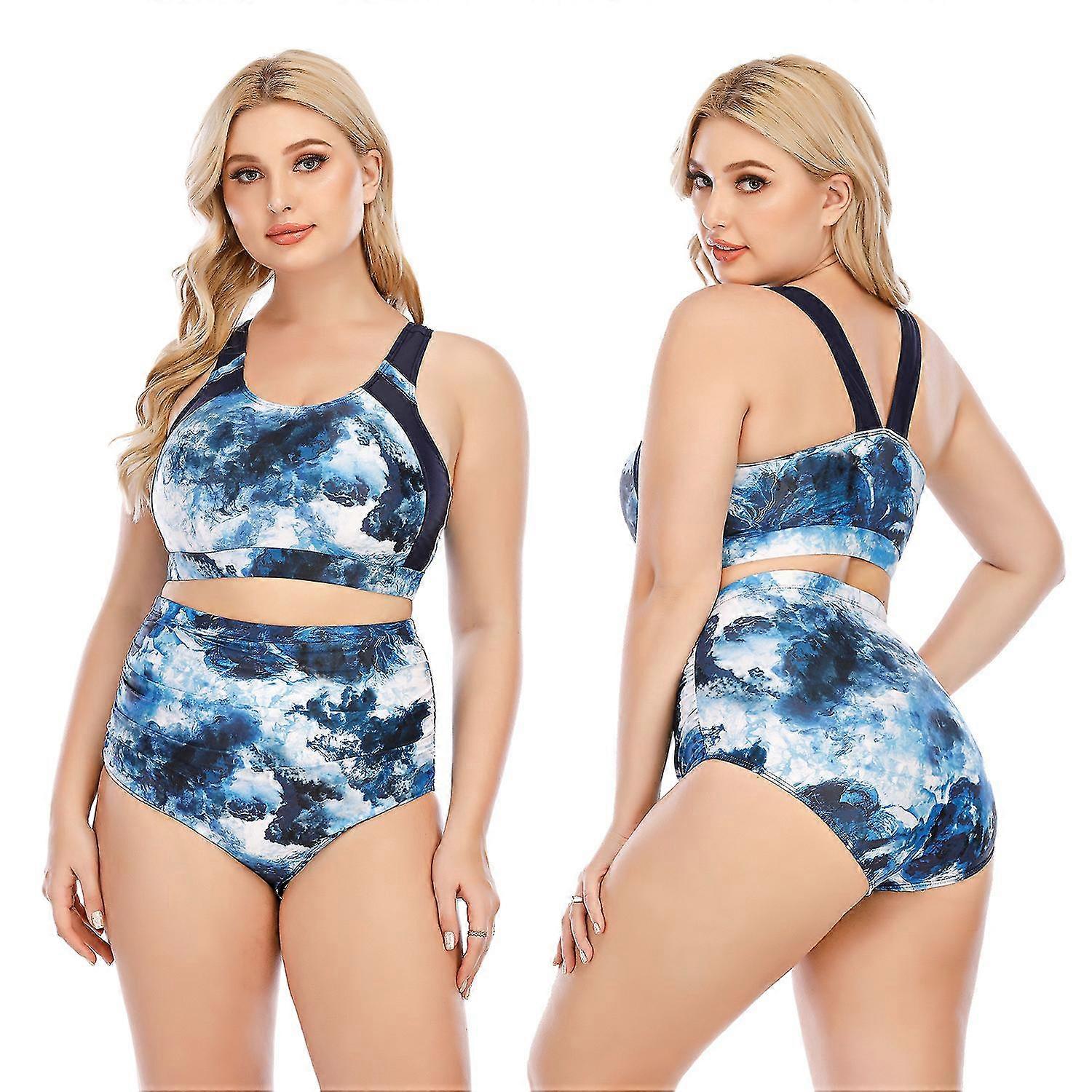 Femmes 4xl Maillot de bain Femmes Plus Taille Maillot de bain deux pièces Bikinis Maillot de bain Femme Séparé Grande Taille