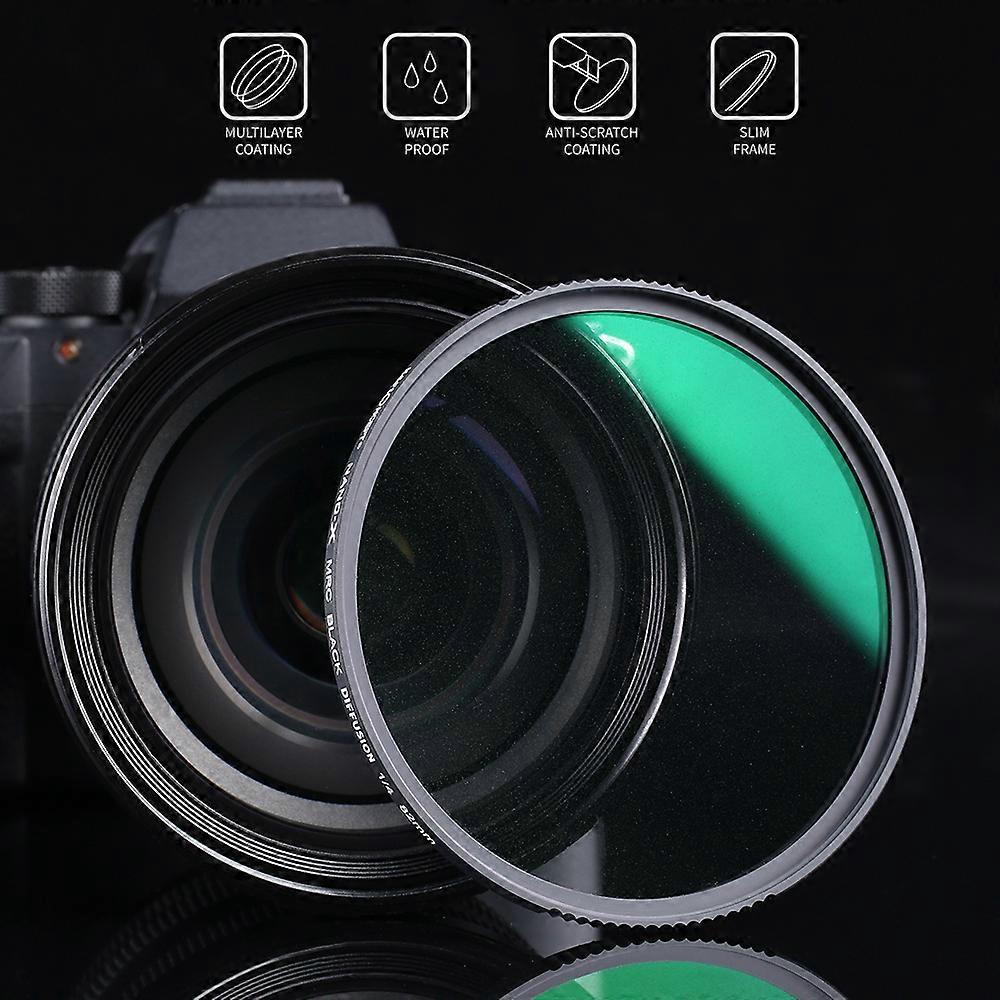 K&F Concept 1/4 1/8 Black Mist Diffusion Lens Filter Kit Multi-layer Coated for Nano-X Series 49mm 52mm 58mm 62mm 67mm 77mm 82mm