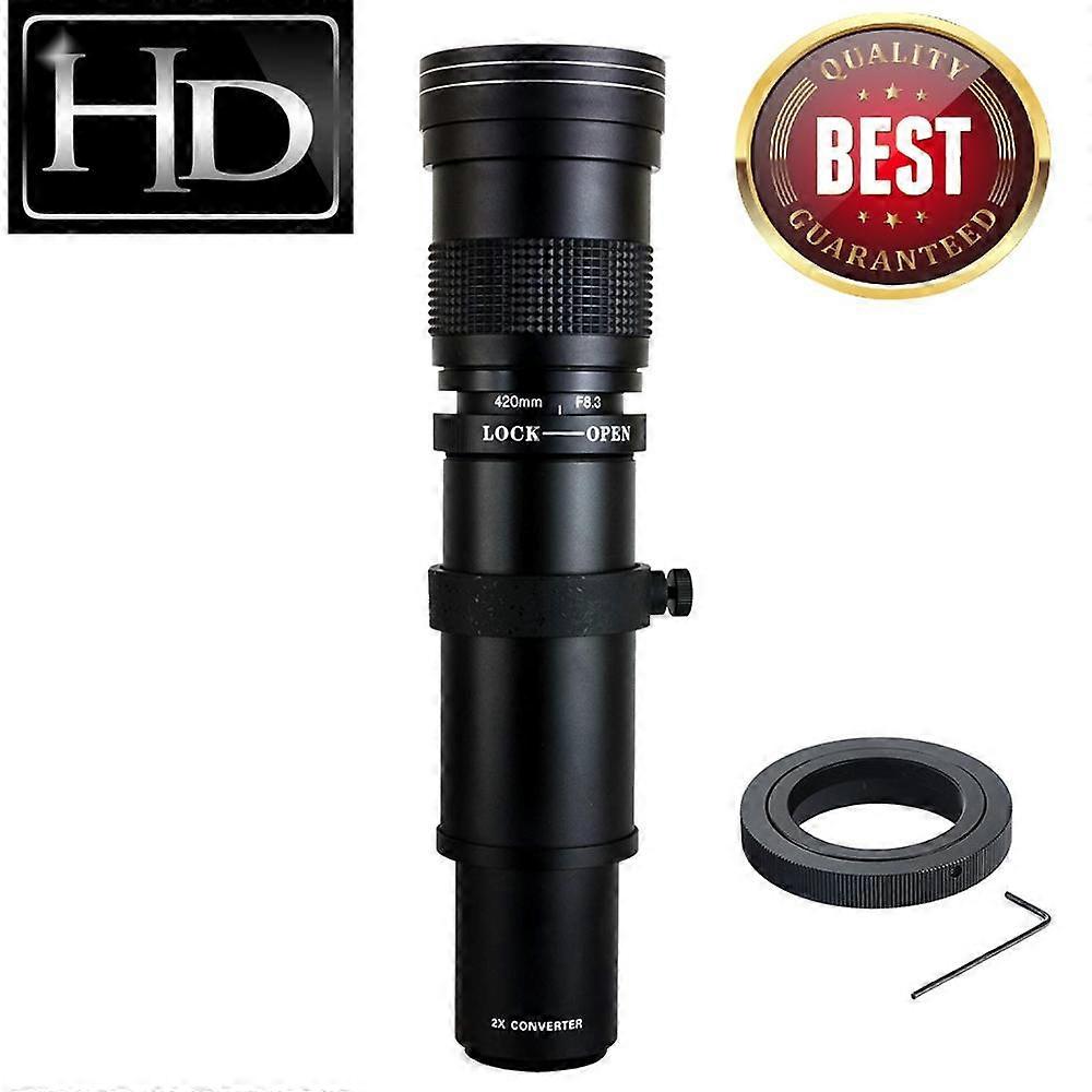JINTU 420-800mm F/8.3 Telephoto Lens, Manual Zoom Camera Lens for Canon T5 T5i T6 T6i 70D 80D 550D 60D 650D 750D 80D 5D Camera