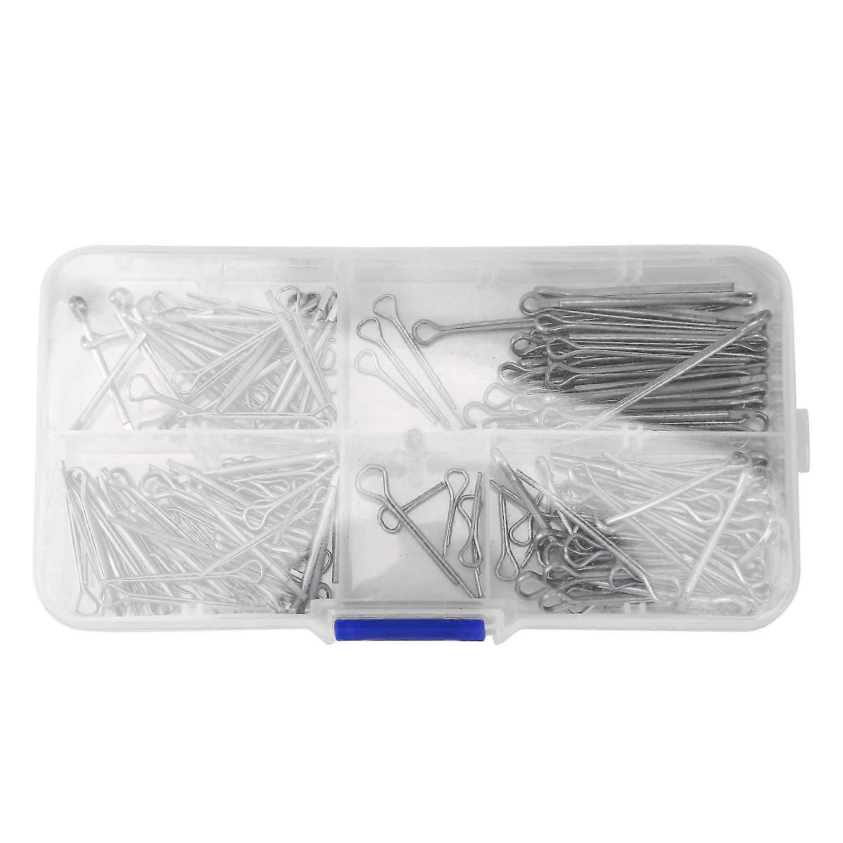 175pc Split Pins Cotter Fixings Set Assorted Sizes Zinc Plated Steel Hard Case