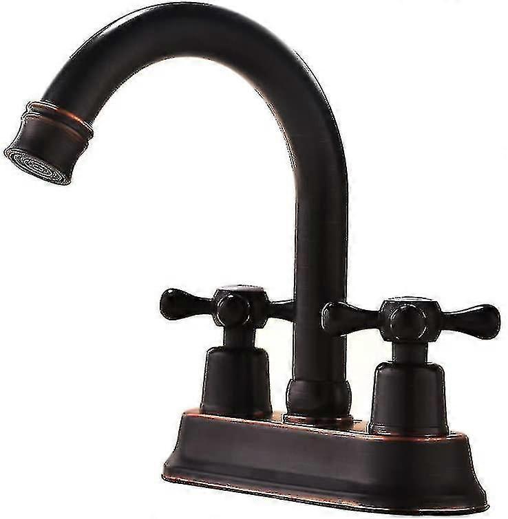 レトロな洗面台2ハンドル2穴オイル擦ったブロンズバスルームの蛇口、BA