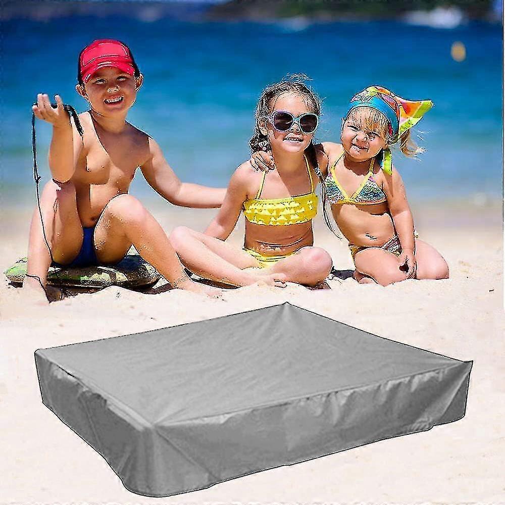 Housse De Bac à Sable Imperméable Noire 150x150 Cm - Protection Avec Cordon De Serrage