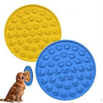 Langsom Feeder Dog Bowls. Slikmåtte til hunde Poteformet beroligende kæledyrspude til angst 2stk