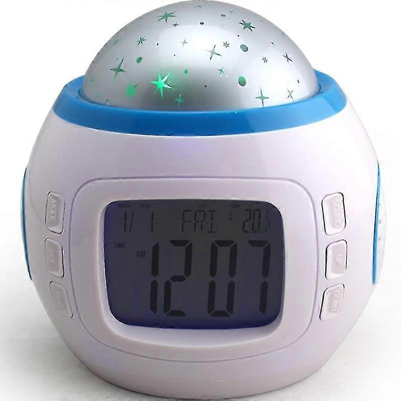 Digital Alarm Clock With Led Starry Sky Projector Sleep Aid For Babies