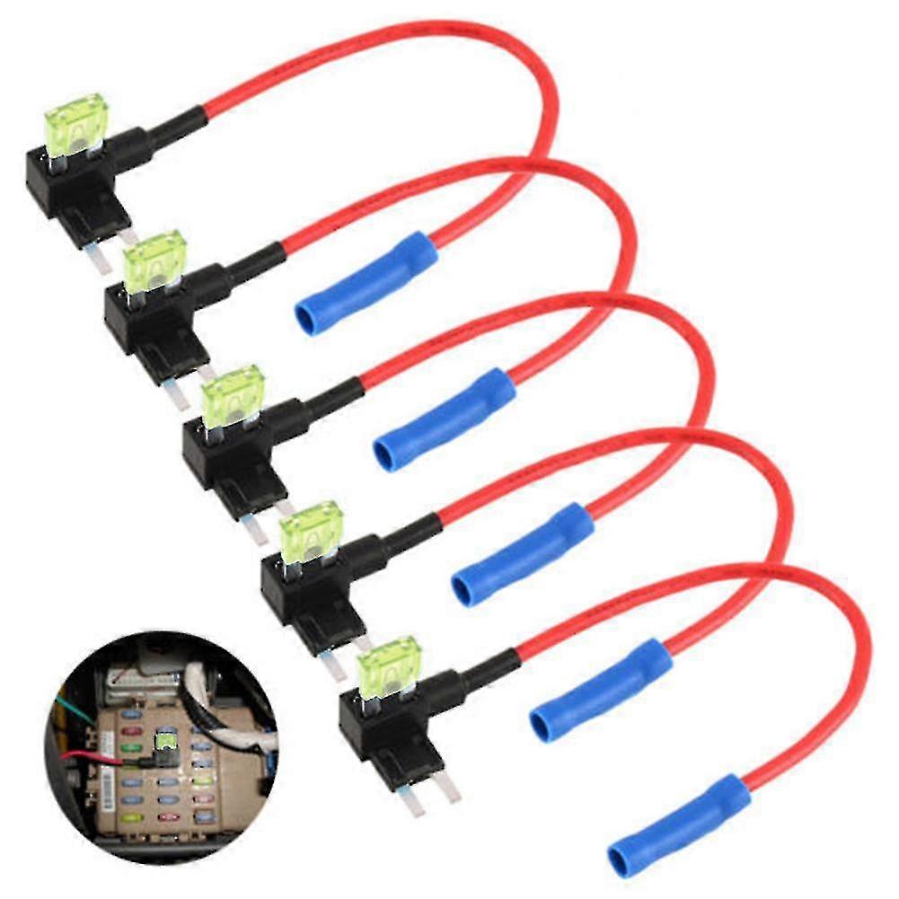 5pcs Add-a-circuit Car Auto Adapter Mini Blade Fuse Holder Apm Atm Fuses Tap Micro Fuse Holder Car Fuses Splitter Accessories
