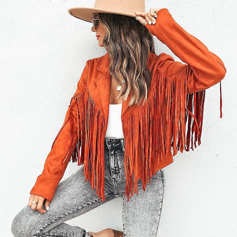 Women's Solid Color Fringe Jacket