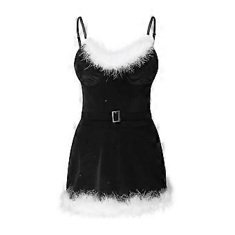 Women's Garter Sexy Christmas Plush Slim Fit Dress Santa Claus Cosplay  Costume