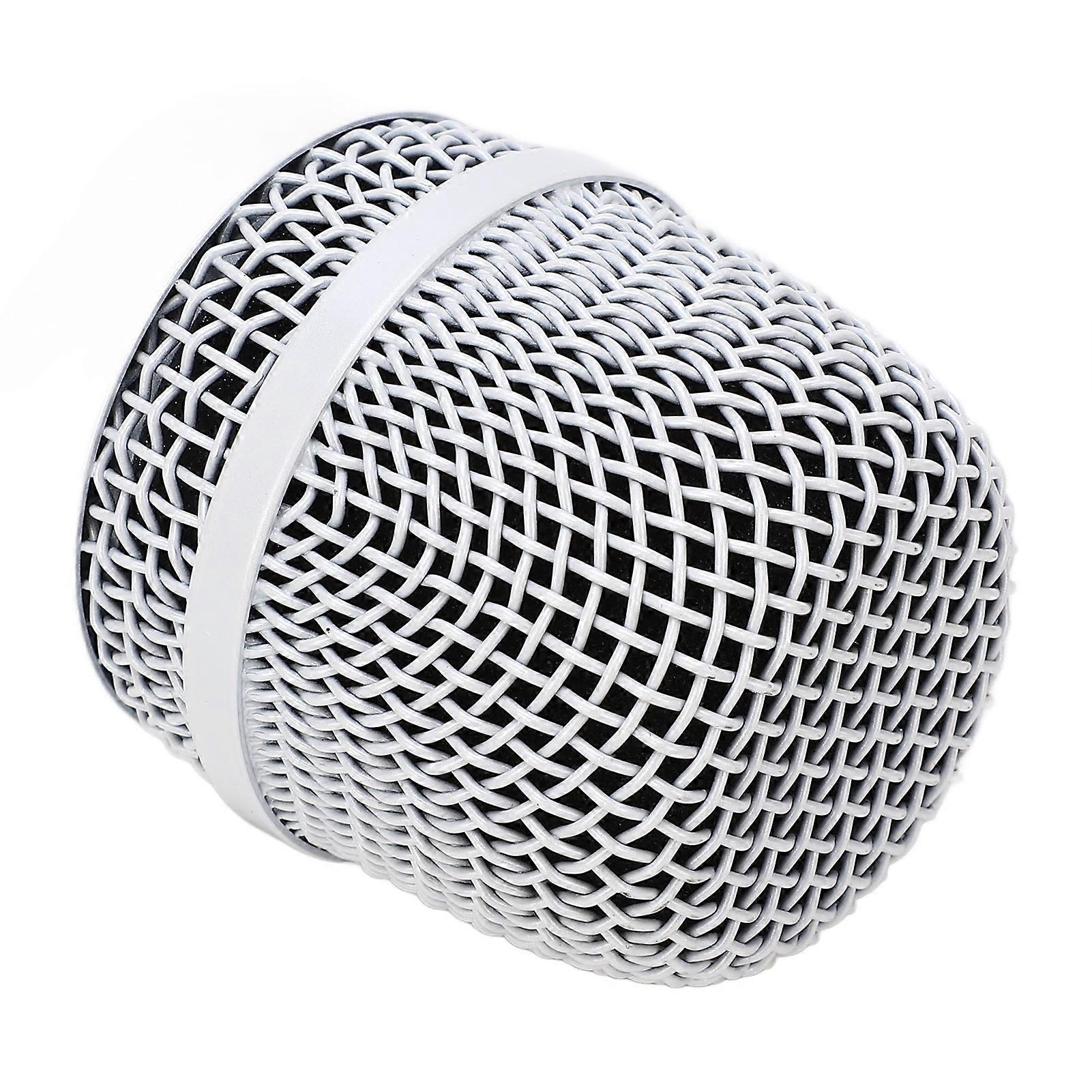 Ball Head Mesh Microphone Grille Replacement Microphone Ball Head Mesh Grill for Baier BBS 666 White 