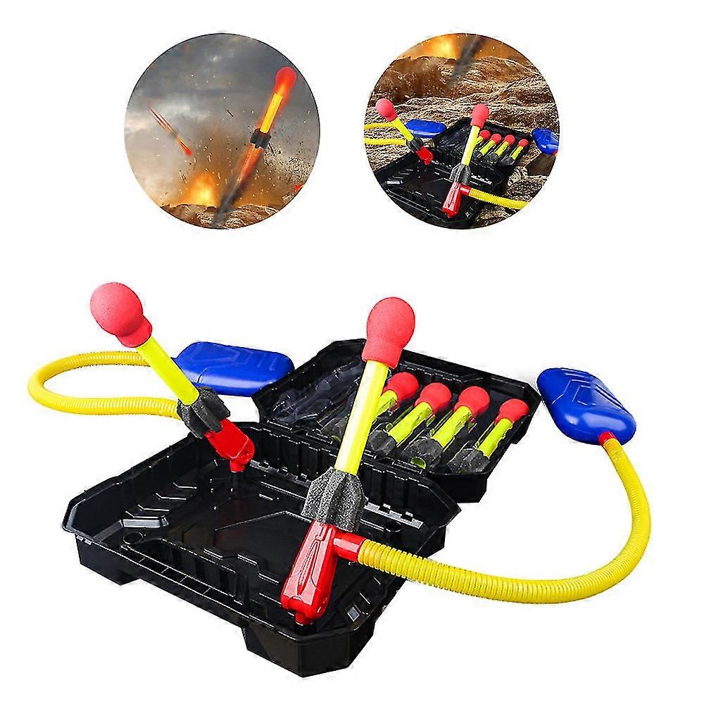 Children's Rocket Launcher Pneumatic Pedal Launch Rocket Toy Flash Light Interactive Toy