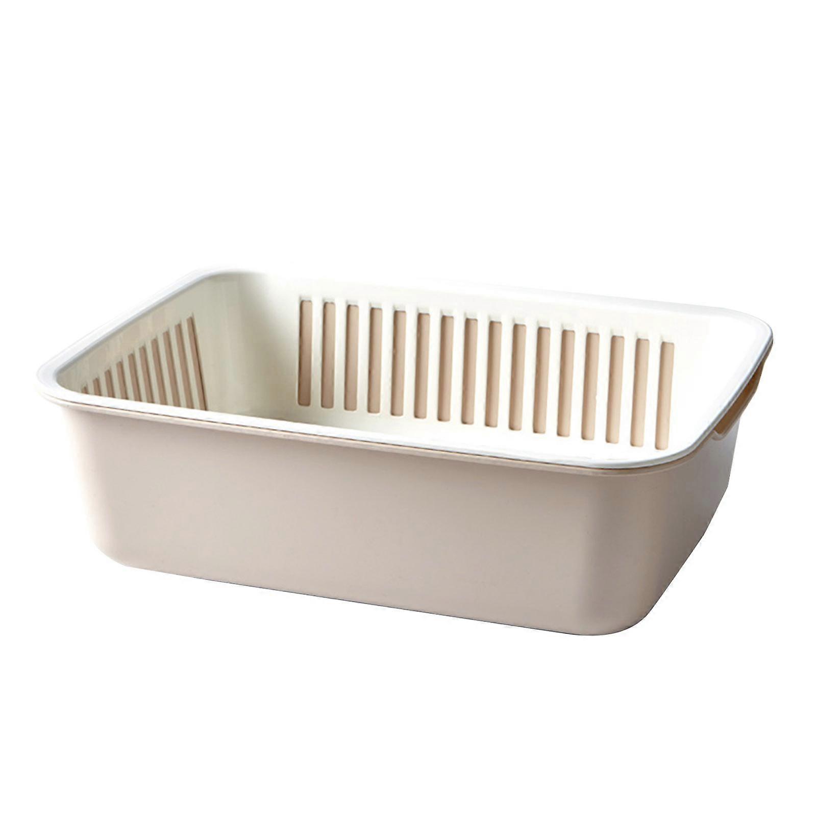 Double Layer Drain Basket Vegetable Washing Bowl Food Grade BPA Free Multifunctional Fruits Drain Basket Organizer