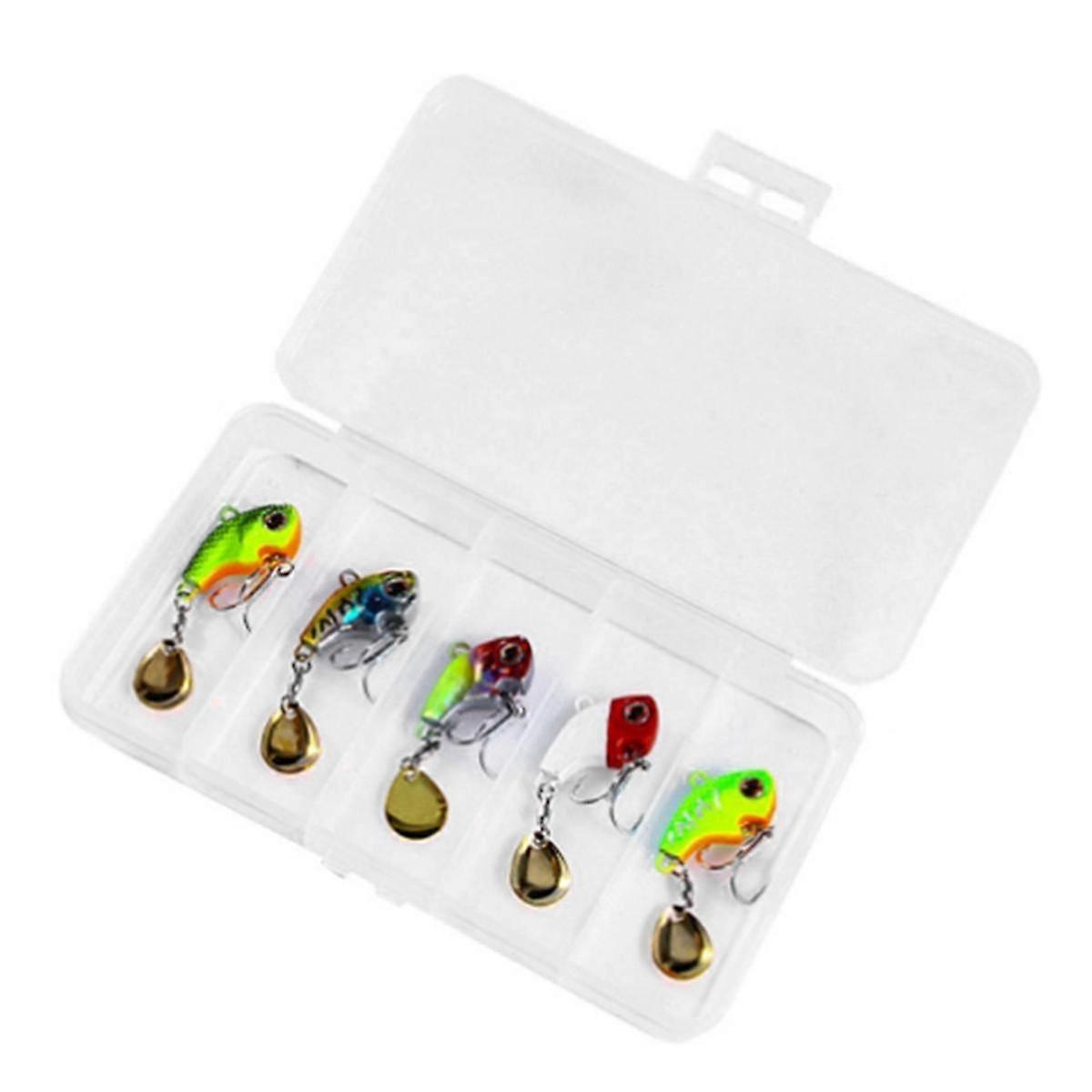 5 Stücke Shiny Glitter Soft VIB Angelköder Sinking Vibration Micro-Typ Köder Künstliche Köder für Barsch Hecht Bass